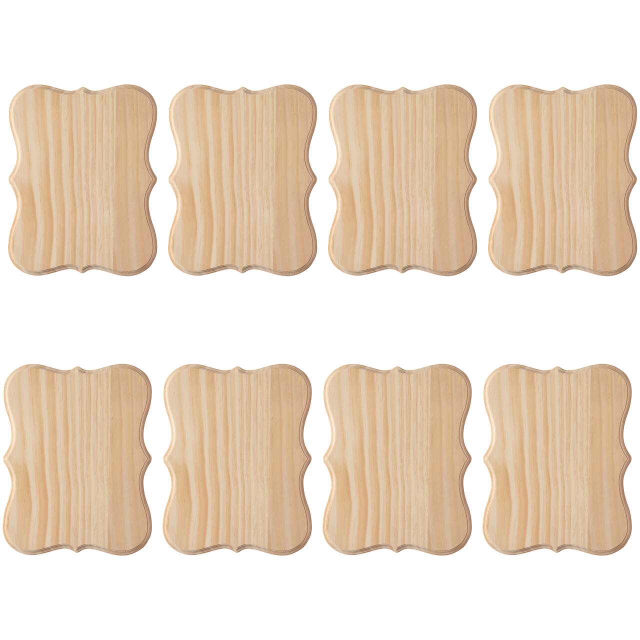 8 Pack: 12" x 9" Beveled Wood Parenthesis Plaque by Make Market®